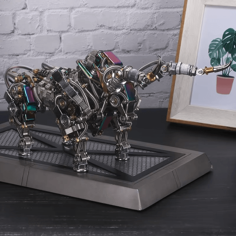 Diyion™ | DIY 3D Metal Mechanical Bull Animal Model Assembly Kit 1087Pcs - Diyion