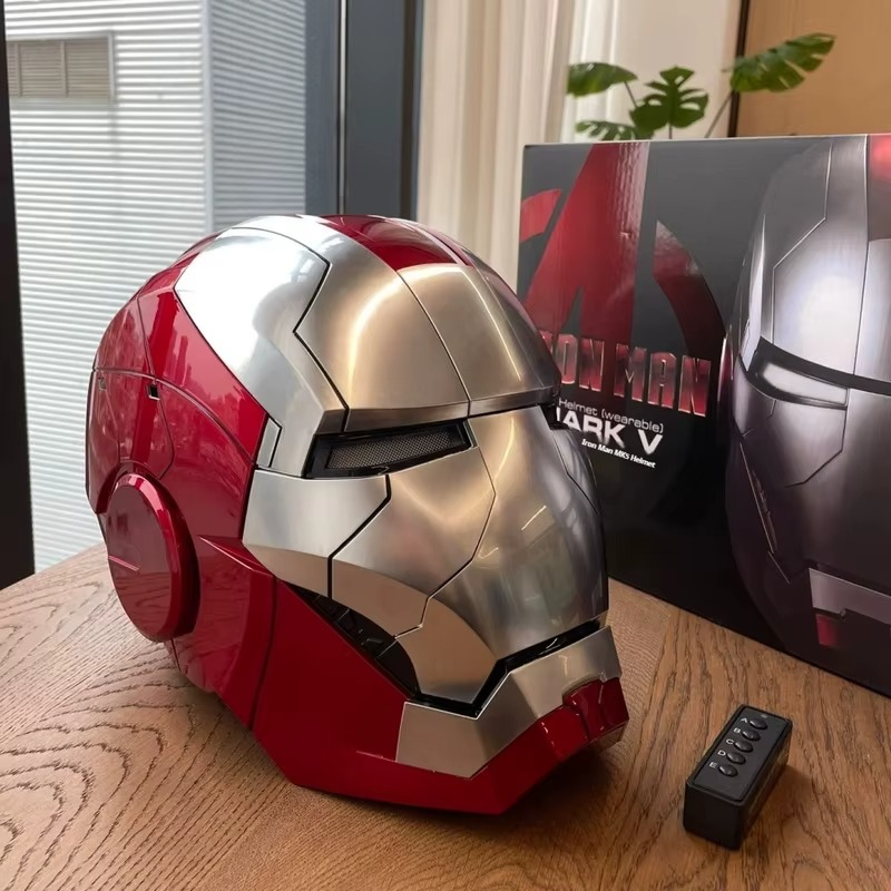 Silver Diyion MK5 helmet featuring a multi-piece faceplate, touch controls and LED eye illumination