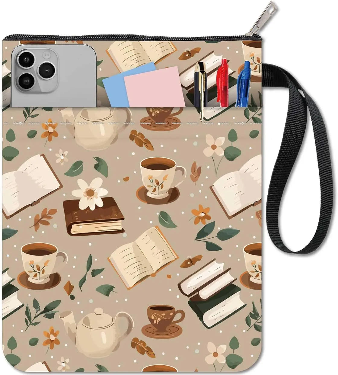 Zippered Book Sleeve with Pocket — Coffee & Chapters