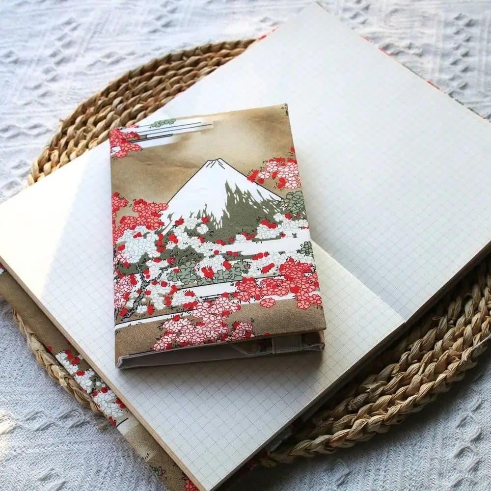 A6 Fabric Journal Cover — Sakura Mountain