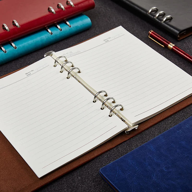 A5 Six-Ring Refillable Notebook — Chestnut