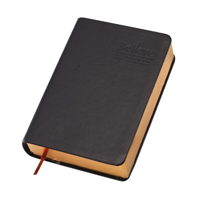 Lined Pocket Journal — Black with Gold-Tone Edges
