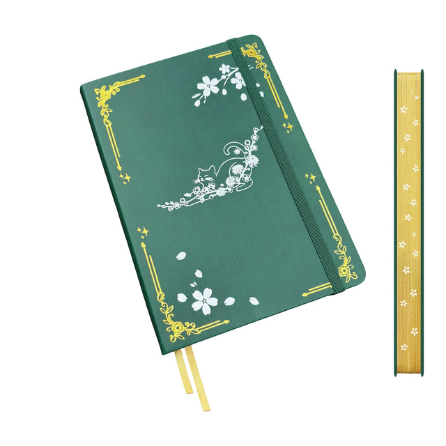 A5 Dotted Journal — Cat & Cherry Blossom