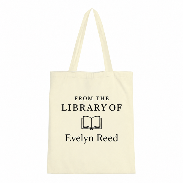 Personalized Canvas Library Tote Bag