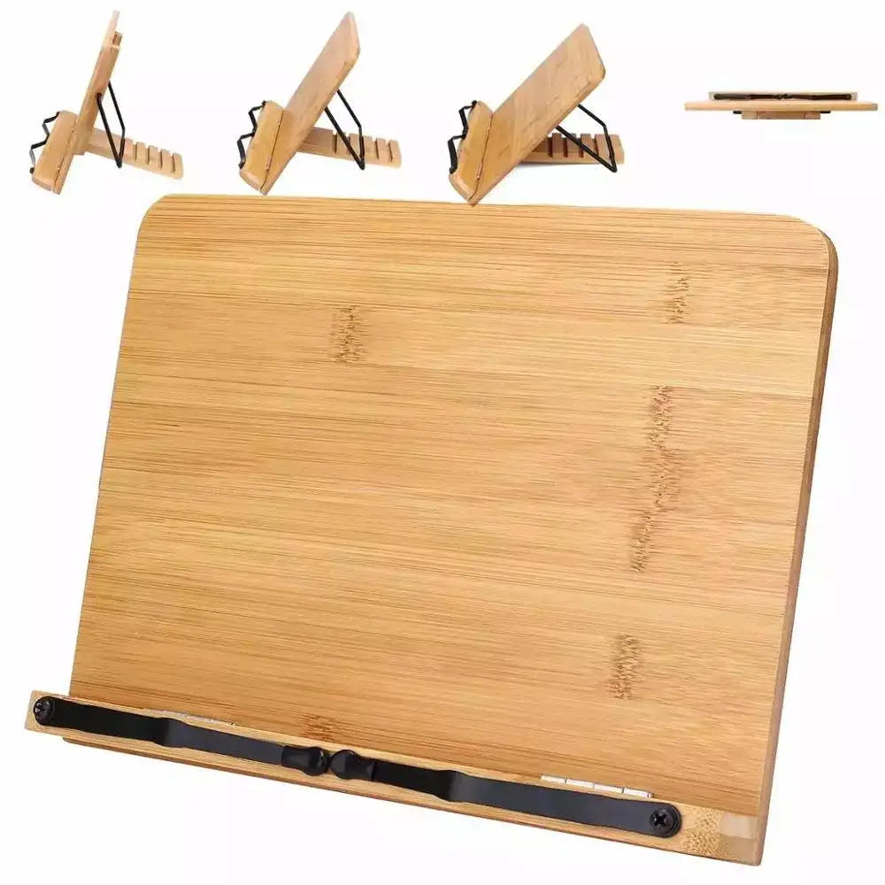 Folding Bamboo Book Stand — 28 × 20 cm