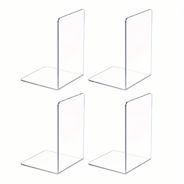 Clear Acrylic Bookends — 4 or 8 Pieces