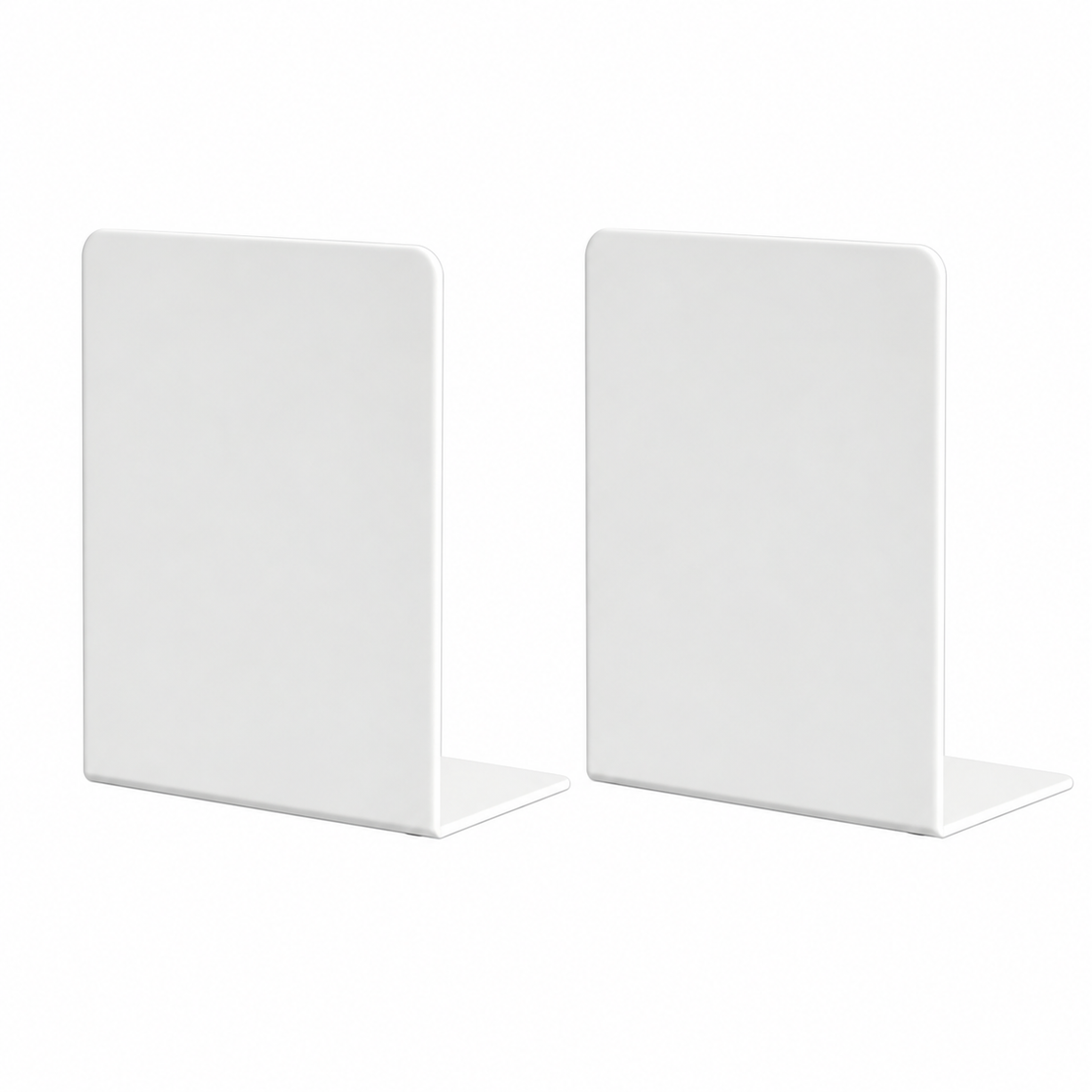 Minimal Metal Bookends — Black or White, Pair