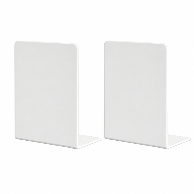 Minimal Metal Bookends — Black or White, Pair