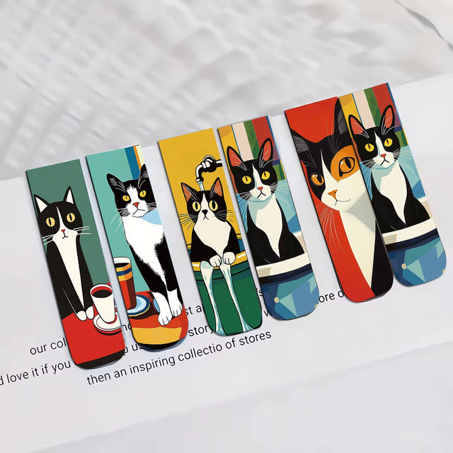 Cat Magnetic Bookmarks — Set of 5