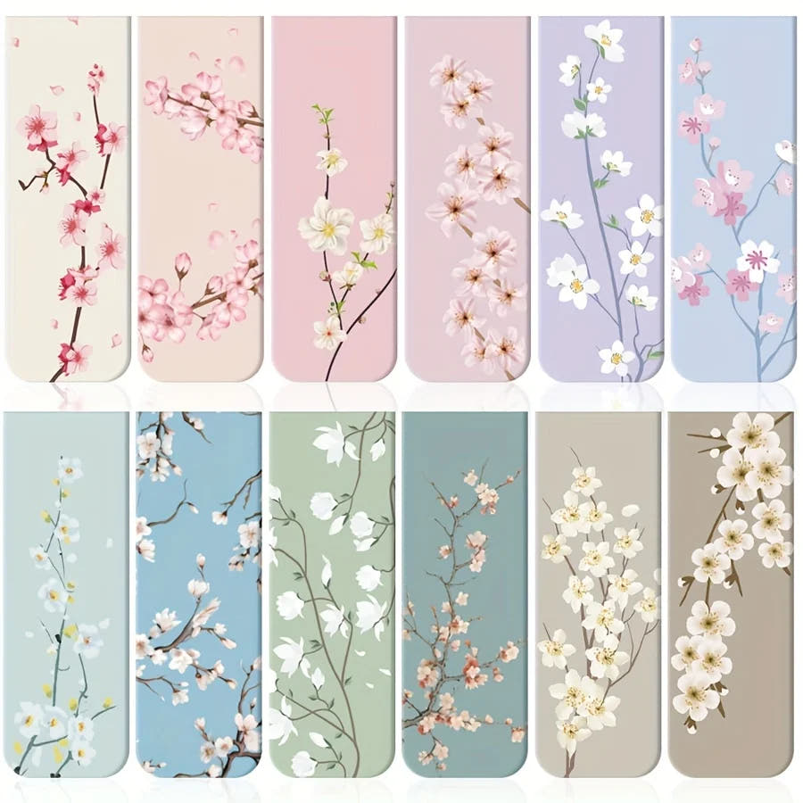 Floral Magnetic Bookmarks — Blossom, Set of 12
