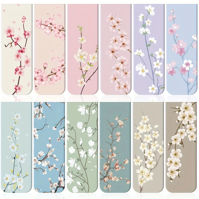 Floral Magnetic Bookmarks — Blossom, Set of 12