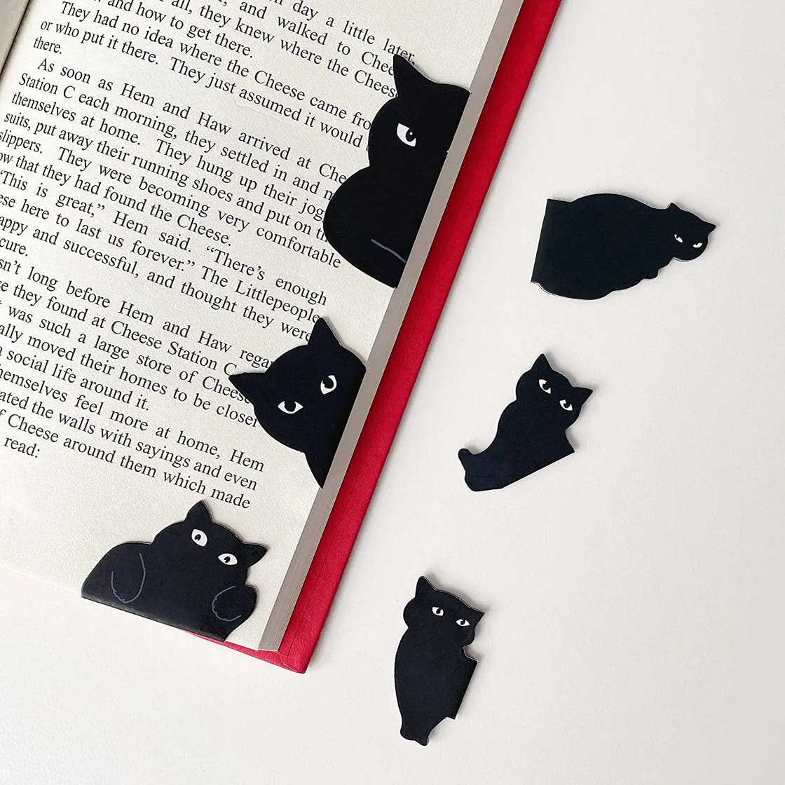 Magnetische boekenleggers – Zwarte katten, set van 6