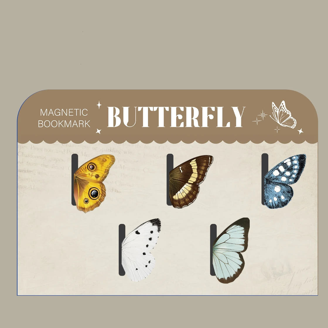 Magnetische Schmetterlings-Lesezeichen – 5er-Set