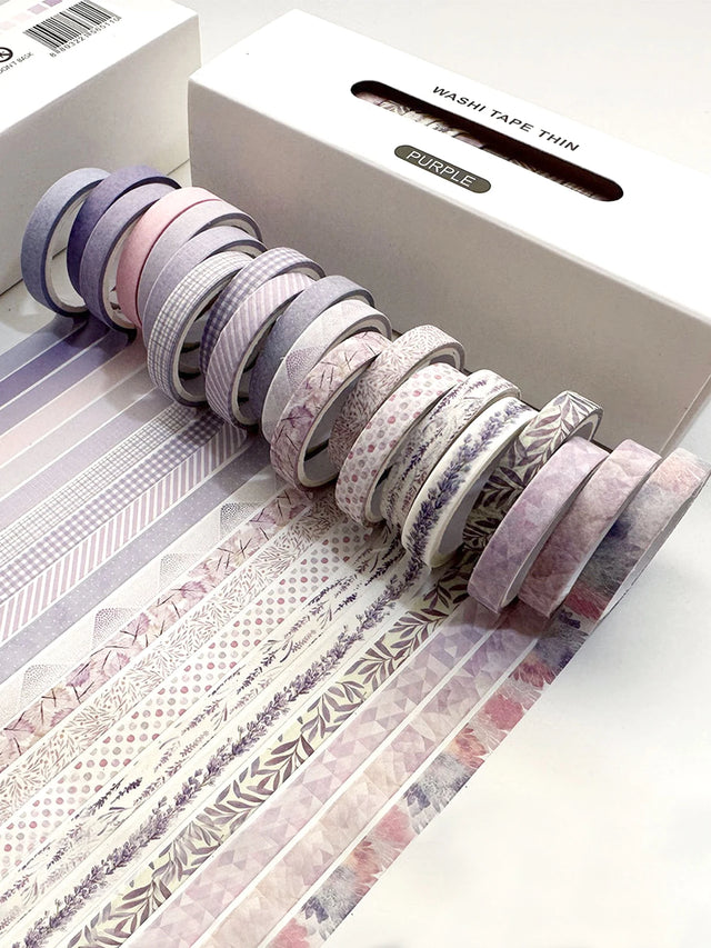 Thin Washi Tape Set — 20 Rolls