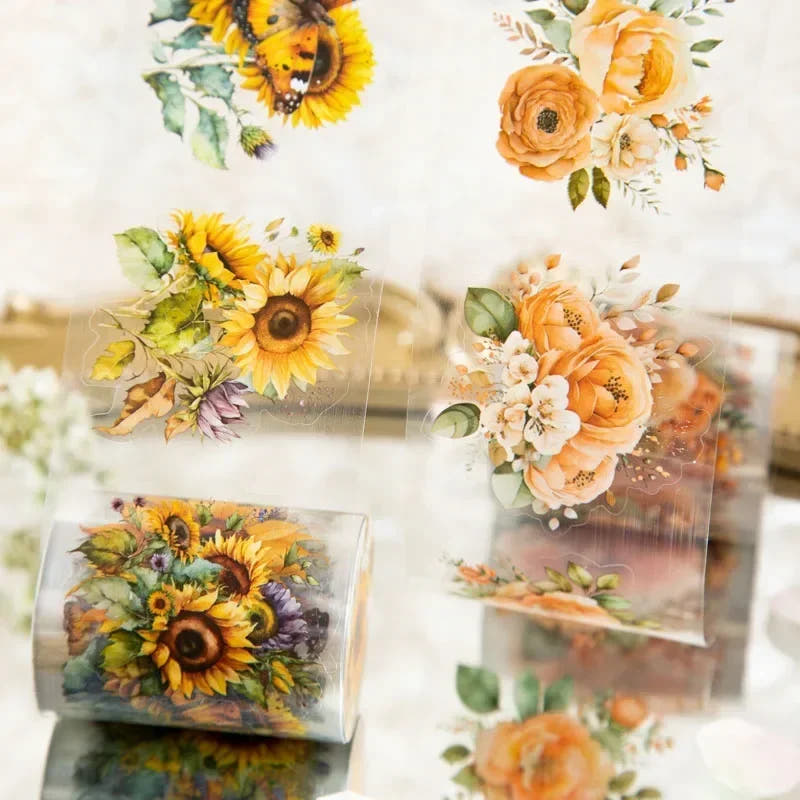 Sunflower PET Collage Tape — 5 cm × 2 m