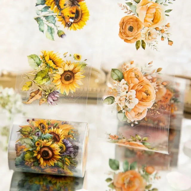 Sunflower PET Collage Tape — 5 cm × 2 m