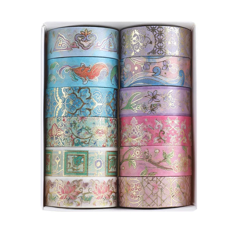 Floral Washi Tape Set — Blooming Garden, 12 Rolls