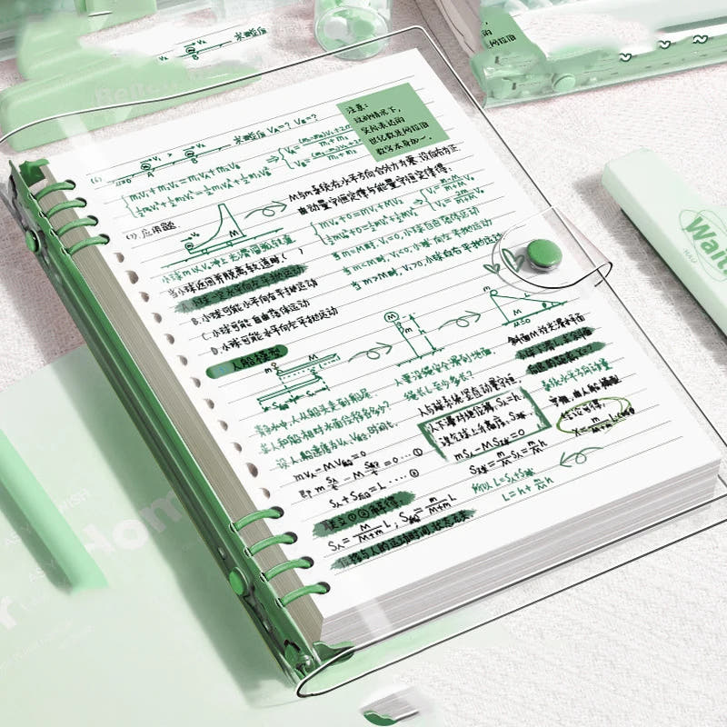 A5 Clear Loose-Leaf Notebook — 20-Ring Binding