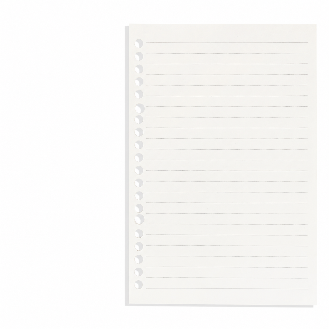 A5 Lined Journal Refills — 20 Holes, 60 Sheets