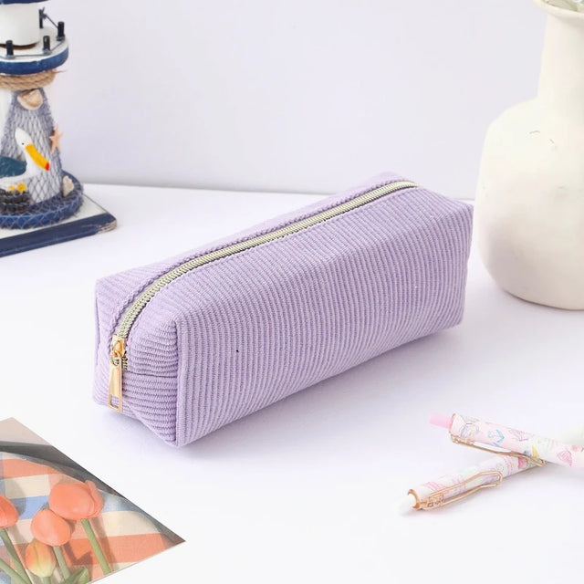 Corduroy Pencil Pouch — Lavender