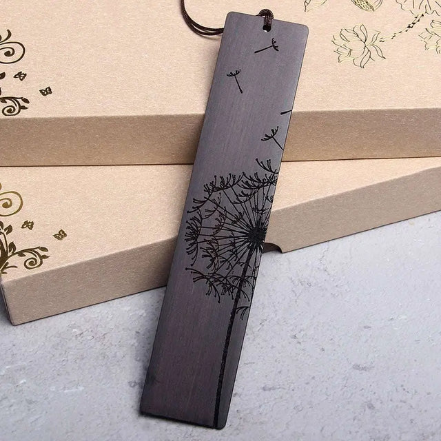 Dandelion Wooden Bookmark with Beaded Cord
