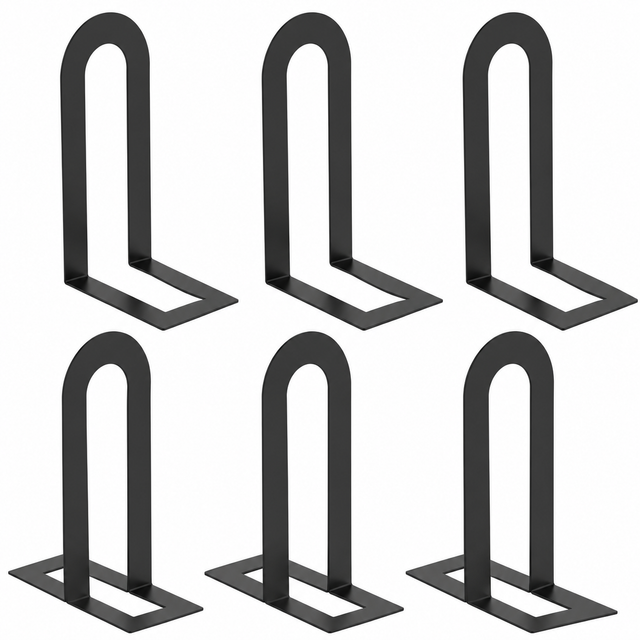 Black Arch Metal Bookends — Set of 6