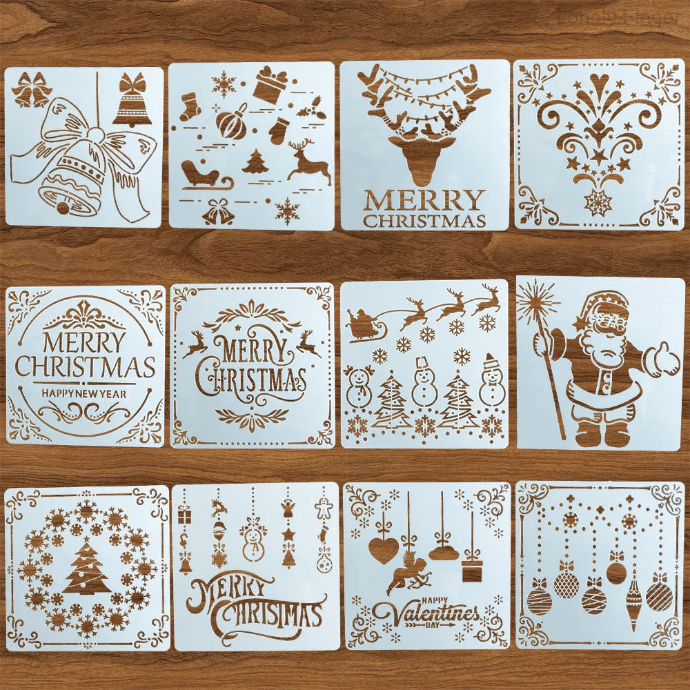 Kerst- en feestdagensjablonen – Set van 12