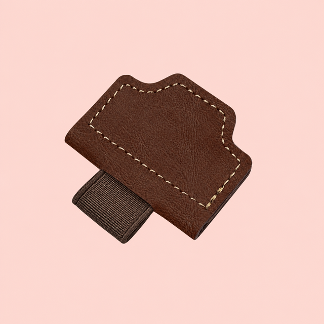 Magnetic Bookmark with Elastic Pen Loop — Brown