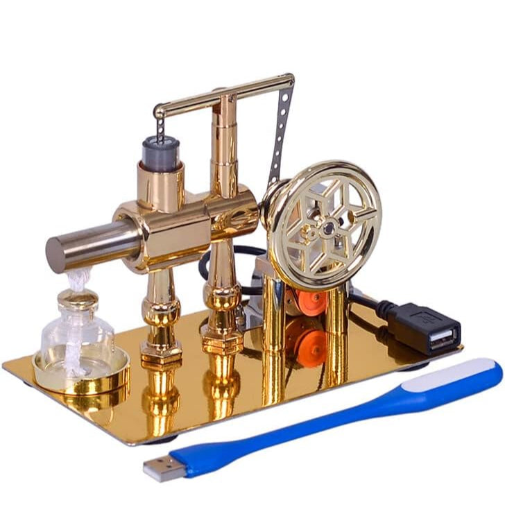 Diyion Educational Stirling Engine Generator with LED Light - Premium Physics Teaching Model for STEM Learning and Science Demonstrations