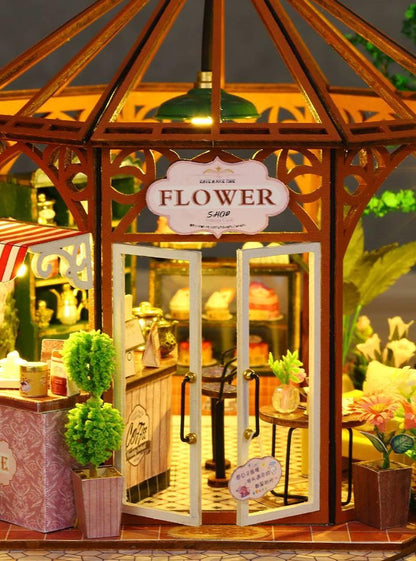Flower House Coffee Shop DIY Miniature House Kit - DIYION