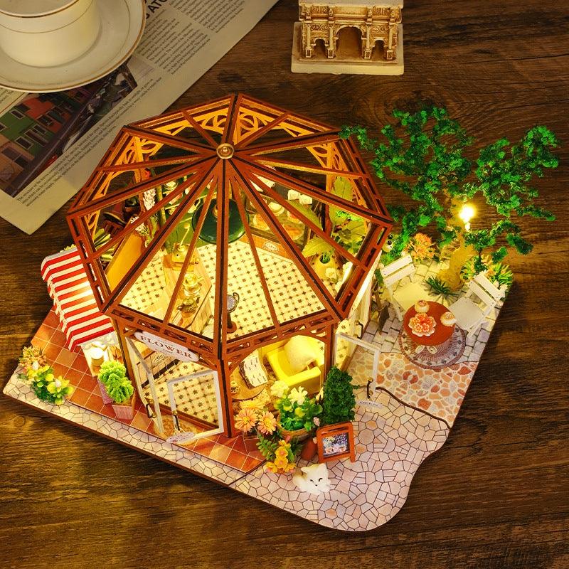Flower House Coffee Shop DIY Miniature House Kit - DIYION