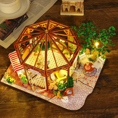 Flower House Coffee Shop DIY Miniature House Kit - DIYION