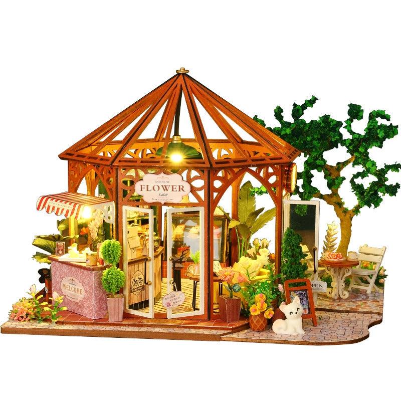 Flower House Coffee Shop DIY Miniature House Kit - DIYION