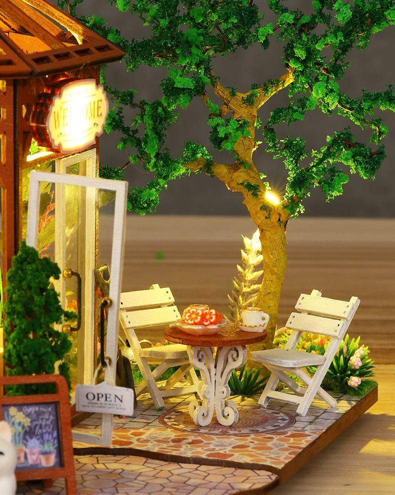 Flower House Coffee Shop DIY Miniature House Kit - DIYION