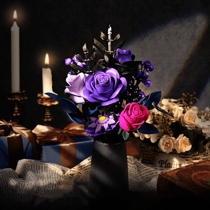 Diyion™ | Purple Rose Bouquet Building Block Set - Diyion
