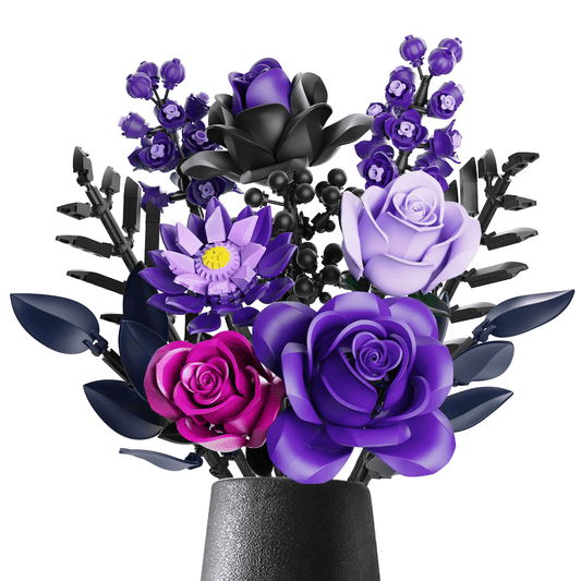 Diyion™ | Purple Rose Bouquet Building Block Set - Diyion