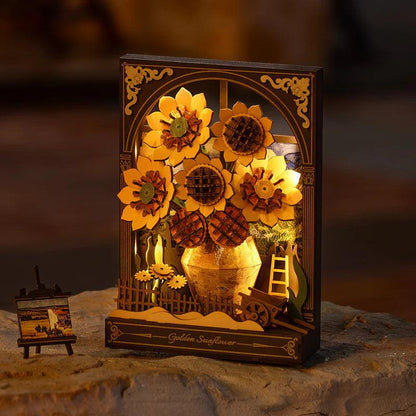Diyion™ | Monet's Garden 3D Wooden Puzzle with LED Lighting - Diyion