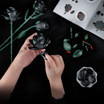Diyion | Eternal Black Rose Bouquet Building Blocks - Diyion