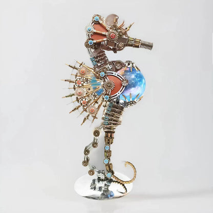 Diyion™ | DIY 3D Metal Steampunk Mechanical Seahorse Puzzle with Lamp Model-2100PCS - Diyion
