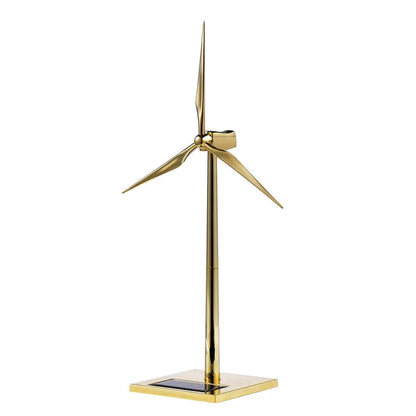 Diyion™ | DIY 3D Metal Windmill Solar Powered Wind Turbine Assembly Model Golden - Diyion