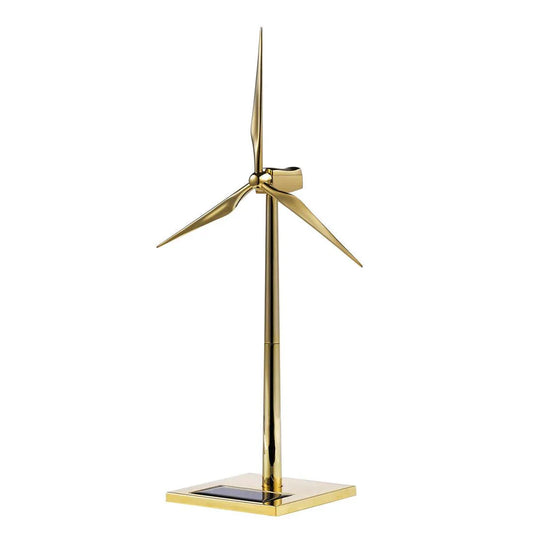 Diyion™ | DIY 3D Metal Windmill Solar Powered Wind Turbine Assembly Model Golden - Diyion