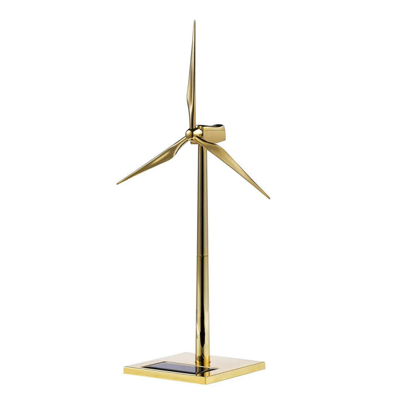 Diyion™ | DIY 3D Metal Windmill Solar Powered Wind Turbine Assembly Model Golden - Diyion
