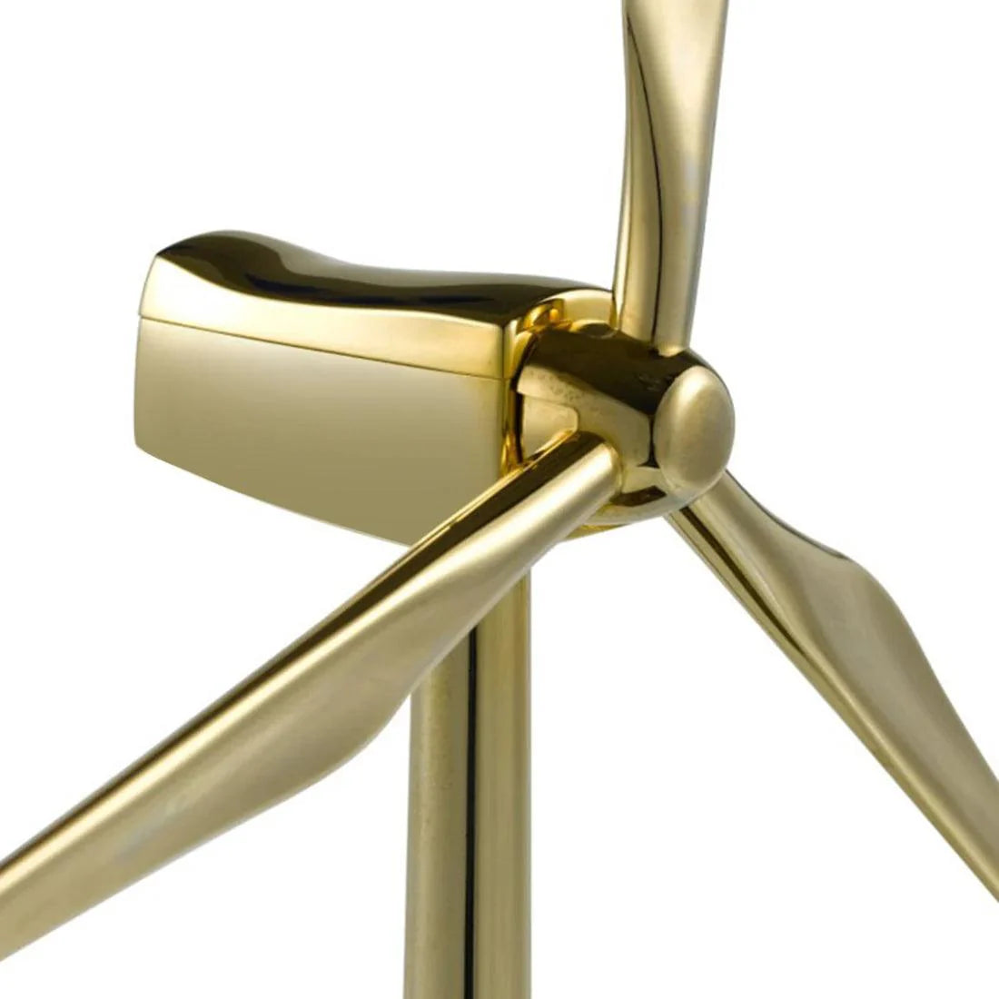 Gold Diyion solar powered wind turbine assembly model for a desk, bookshelf, or windowsill