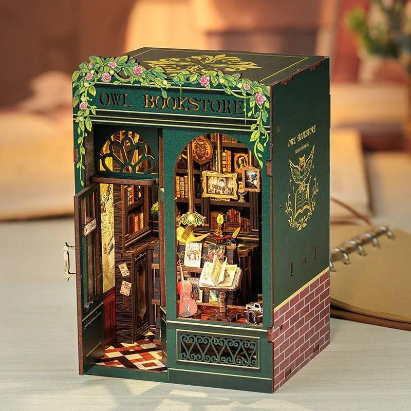 Owl Bookstore DIY Book Nook Kit | Mini Bookstore Series - DIYION