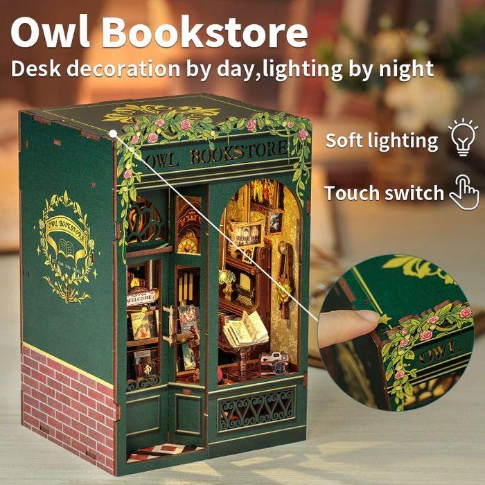 Owl Bookstore DIY Book Nook Kit | Mini Bookstore Series - DIYION