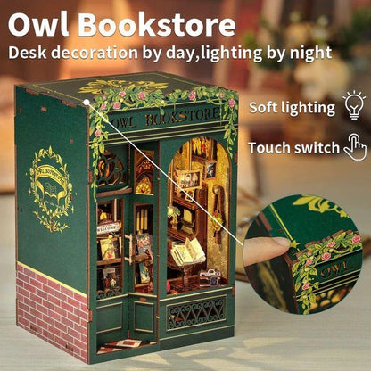 Owl Bookstore DIY Book Nook Kit | Mini Bookstore Series - DIYION
