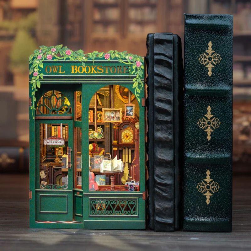 Owl Bookstore DIY Book Nook Kit | Mini Bookstore Series - DIYION