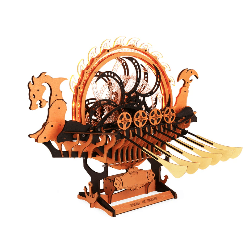 Diyion™ | Viking Dragon Longship - Mechanical 3D Wooden Puzzle - Diyion