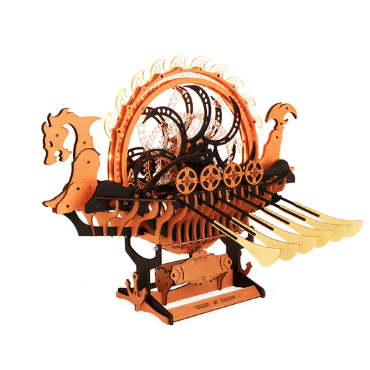Diyion™ | Viking Dragon Longship - Mechanical 3D Wooden Puzzle - Diyion