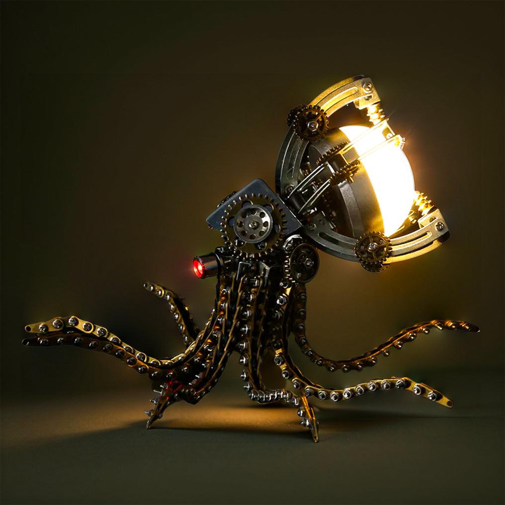 Diyion™ | DIY 3D Metal Steampunk Galaxy Craft Puzzle Mechanical Octopus with Desk Lamp Model-1060PCS - Diyion